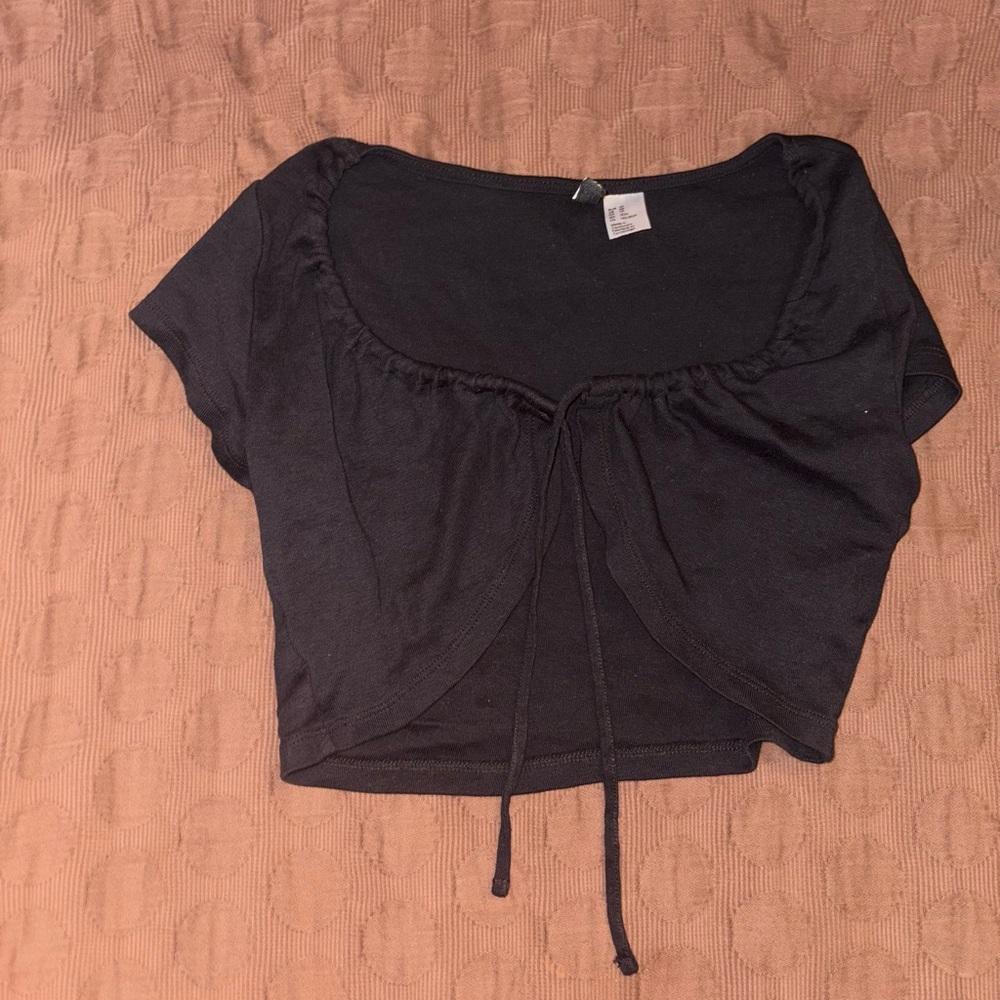 Black H&M Tie Shirt